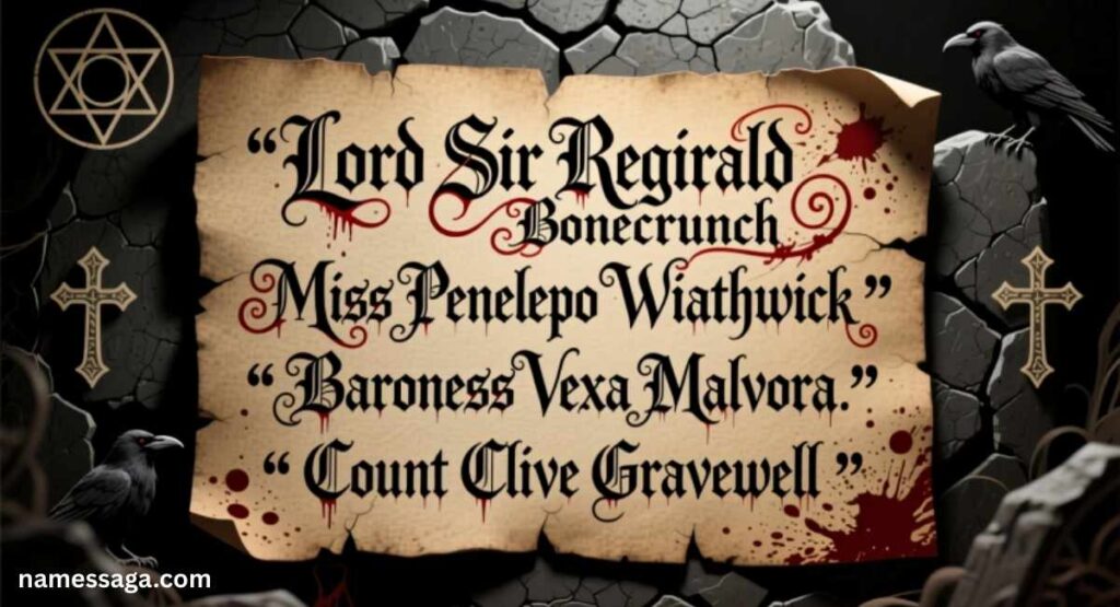 Funny Name Ideas Gothic