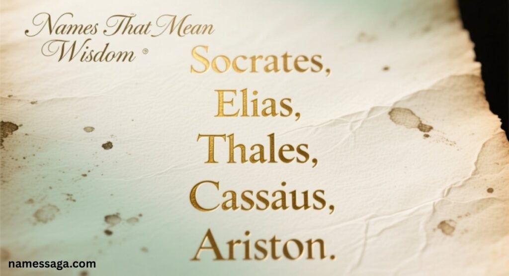 Male Names That Mean Wisdom